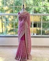 Designer indien dernier saree accrocheur sari indien traditionnel exclusif fête festival porter des vêtements de mariée riche look sari
