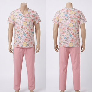 Ensemble de 3 blouses médicales en polycoton stretch 190 GSM de haute qualité, imprimé licorne, bleu, avec logo personnalisé brodé - Product Image 5