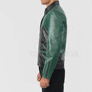 Chaqueta de Cuero para Hombre, Diseño de Dos Tonos, Fabricación Premium, Chaqueta de Cuero Elegante, Chaqueta de Cuero Moderna con Diseño de Dos Tonos - Product Image 3