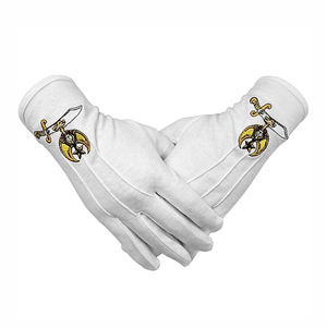 Guantes Masónicos de Algodón Blanco, Cómodos y Elegantes, con Logotipo Personalizado, 100% Algodón para Invierno, Último Diseño - Product Image 3