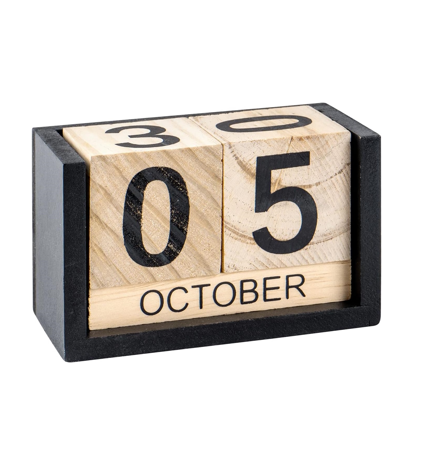 Houten Bureau Blokken Kalender Eeuwigdurende Blok Maand Datum Display Grote Zwart Hout Kleurkalender Voor Eeuwigdurende Bureau Planeet