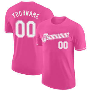Fabricant de vêtements de sport uniforme T-shirt de performance blanc rose personnalisé en gros - Product Image 1