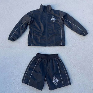 Ensemble de survêtement pour homme en nylon, fermeture éclair, deux pièces, short, veste coupe-vent, ensembles de survêtement pour homme - Product Image 5