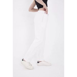 Pantaloni tuta Oversize con pipa stampata-bianco