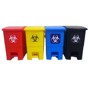 2025 Year Foot Pedal Design Wet/Dry Separate Waste <b>Bin</b> <b>100L</b> HDPE Plastic Step-On Trash Can for Kitchen & Bathroom - Product Image 1
