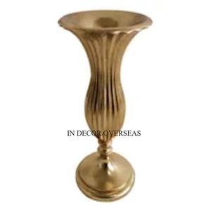 Cuivre Antique fini excellente qualité métal moderne créatif Art Designer mariage pièce maîtresse décoration trompette Vase approvisionnement - Product Image 6