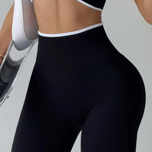 Conjunto de Yoga para mujer, ligero, transpirable, cómodo, a prueba de golpes, Sujetador deportivo, mallas de cintura alta para levantar glúteos, nueva tendencia sólida - Product Image 3