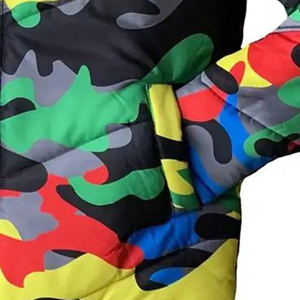 Reversible Canvas Bubble <b>Jacket</b> Waterproof Breathable Windproof Thick Winter Hooded Collar Decorative Pocket - Product Image 4