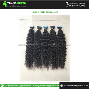 Gran oferta exclusiva en calidad excepcional Virgin Temple 100% Raw sin procesar Kinky Curly Tape Extensión de cabello humano Cutícula India - Product Image 2