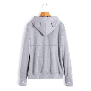 เสื้อฮู้ดดี้ผ้าฝ้ายโอเวอร์ไซส์สำหรับผู้หญิงเสื้อผ้าฤดูหนาวแบบสวมหัวพิมพ์โลโก้ด้านหน้าแบบหรูหราออกแบบได้ตามต้องการ - Product Image 2