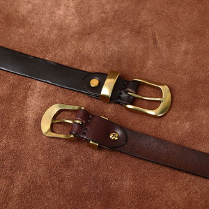 Ceinture en cuir de vachette vintage TEXLERA avec boucle à ardillon, écologique, largeur 2-4 cm pour hommes et femmes - Product Image 5