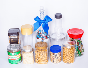 OEM - Plastic Food Storage Container PET Plastic Jars with lids for kitchen storage support customized size, logo, printing