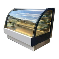 Comptoir de présentation en verre avec éclairage LED |   Vitrine personnalisable en acier inoxydable robuste, étanche, avec dos miroir et facile à nettoyer