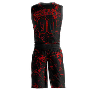 Ensemble d'uniformes de basket-ball personnalisés sublimés pour adultes, hommes, taille personnalisée, ensemble d'uniformes de basket-ball sans manches - Product Image 3