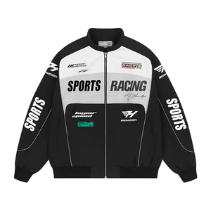 Wholesale New Custom Fashion High Quality Streetwear Outdoor Bomber <b>Jackets</b> Unisex Biker Motorcycle <b>Vintage</b> Racing <b>Jacket</b> - Product Image 1