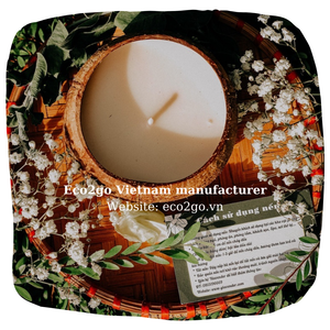 Bougie parfumée à mèche en bois de coquille de noix de coco de marque privée Bougie parfumée en cire de soja 100% écologique naturelle - Product Image 5