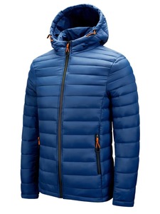 Chaqueta acolchada con capucha recubierta hecha a medida para hombre, fabricante de alta calidad, duradera, impermeable, a prueba de viento, ropa de invierno, bolsillo frontal - Product Image 3