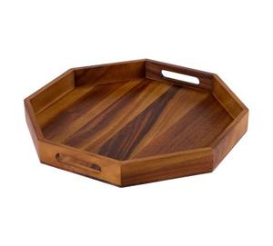 Plateau de service en bois Lot de 2 plateaux de service décoratifs Plateau pour petit déjeuner déjeuner dîner Premium Design fait main Plateaux de service - Product Image 6
