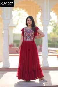 Nuevo diseñador de ropa de boda para mujer y función de Festival, bordado pesado y trabajo de secuencia, vestidos Anarkali Georgette para mujer - Product Image 5