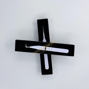 Pinzas de Extensión de Pestañas Getup Brosons Impex de Acero Inoxidable con Aislamiento de 90 Grados, Recubrimiento Blanco en Polvo, Herramienta Profesional para Pestañas - Product Image 4