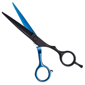 Tijeras de corte de pelo negras personalizadas, maquinilla de afeitar de salón de belleza con mango de acero, tijeras de corte de peluquero, peluquería - Product Image 1