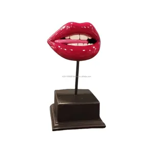 빨간 입술 수지 테이블 장식 섹시한 뜨거운 동상 조각 사무실 선반 장식 기념품 선물 가게 입상 여성 홈 거실