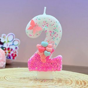Glitter Number Birthday <b>Candle</b> Paraffin Wax Cake Decoration Unscented Single Wick Party Cake <b>Candle</b> - Product Image 3