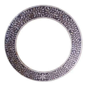 Espejo de pared con Incrustaciones de nácar hecho a mano artesanal, acento decorativo de lujo para dormitorio y sala de estar - Product Image 1