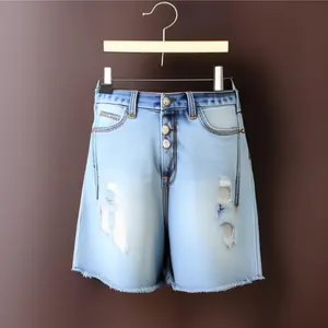 Overstock artık giyim markalı etiketler kadın sıkı Denim şort Lady seksi yaz Mini kadınlar Denim şort