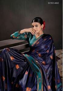 Sari de Seda Banarasi de Boutique India, Diseño Exclusivo para Amantes de la Moda, Última Colección Tradicional, Blusa Elegante para Fiestas, Festivales y Bodas - Product Image 5