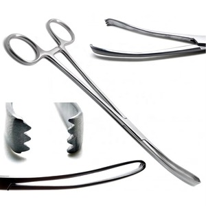 Pinzas Vulsellum 3x4 Dientes, Instrumentos Quirúrgicos Duraderos de Acero Inoxidable con Certificación CE - Product Image 1