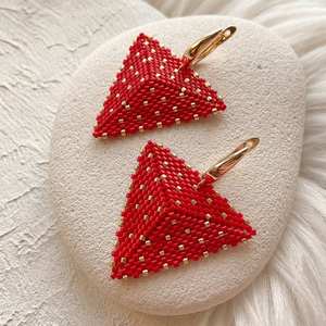 Modern Turquoise <b>Beaded</b> Earrings with Cascading <b>Fringe</b> Design Unique Jewelry Gift From MS Handicraft - Product Image 4