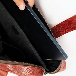 Good Quality Genuine Leather <b>Laptop</b> Messenger Briefcase Satchel Handbag 15 to 16 Inch Business Travel Shoulder Portable - Product Image 6