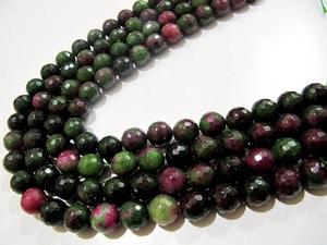 Cuentas facetadas de alta calidad de cuarzo verde zoisita rubí genuino Natural, 12mm, 8 pulgadas, cuentas para hacer joyas - Product Image 5