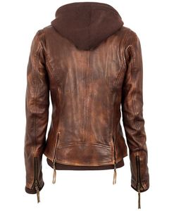 Chaqueta de cuero genuino versátil vintage clásico elegante elegancia acabado mate brillante durabilidad atemporal accesorios de moda - Product Image 1
