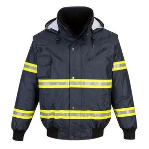 เสื้อฮู้ดสะท้อนแสง Hi Vis สำหรับผู้ชาย โพลีเอสเตอร์ ชุดทำงาน ระดับ 2 ซิปหน้า สีเหลือง แถบสีเงิน สวมใส่สบาย รุ่น 2026 - Product Image 3