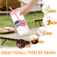 Nouveautés 2026 – Mini-bocal en plastique de 16 oz personnalisé pour le 250e anniversaire des États-Unis, idéal comme souvenir ou cadeau pour les festivals