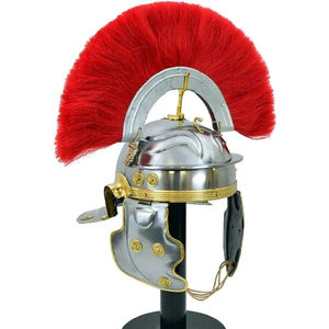 Medieval Mild Steel Helmet New <b>Roman</b> Imperial Gallic Centurion Style Red Crest Plume for Home Decor Party <b>Dress</b>-<b>up</b> for Halloween - Product Image 1