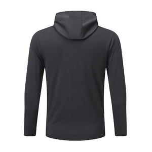 Veste de sport à capuche zippée intégrale pour homme, coupe-vent dégradé toutes saisons avec poches extérieures, style urbain en toile résistante au vent - Product Image 2