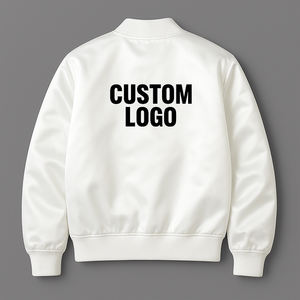 Custom Winter Satin <b>Jacket</b> | Wholesale Embroidered Zipper Front Varsity Bomber Streetwear Fashion OEM/ODM Manufacturer - Product Image 2