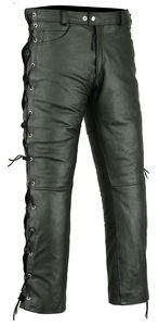 Pantalones de Cuero Genuino 100% Hechos a Medida para Motociclistas, Diseño de Logotipo Personalizado, Marca GLOBAL EDGE, Alta Calidad al por Mayor - Product Image 4