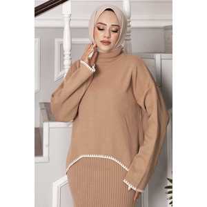 Women's Shepherd Stitch Crop Dress Elegant Sweater <b>Set</b> with Ten Unique Features - Product Image 2