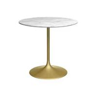 Mesa Auxiliar Redonda Moderna de Mármol con Base de Pedestal de Metal Dorado, Decoración Elegante para el Hogar a Precio Económico