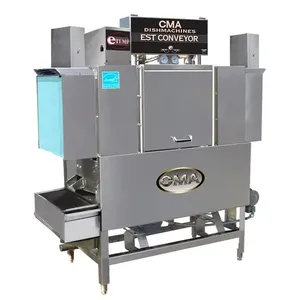 เครื่องล้างจานแบบสายพานลำเลียงอุณหภูมิสูง CMA Dishmachines รุ่น EST-44H ขนาด 44 นิ้ว พร้อมระบบเพิ่มอุณหภูมิ E Temp Booster สำหรับครัวเชิงพาณิชย์ ใช้สำหรับล้างจานและฆ่าเชื้อ - Product Image 1