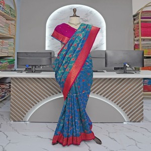 Sari de Seda Paithani Suave Premium VASTRA COTTAGE con Hermoso Tejido Zari, Diseño Atractivo, Ropa Tradicional Étnica para Fiestas - Product Image 3