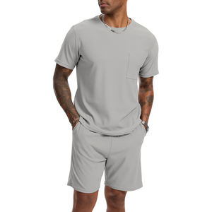 Conjuntos cortos para hombre, conjuntos de 2 piezas, chándales de verano a la moda, conjunto informal de manga corta y pantalones cortos para hombre - Product Image 1