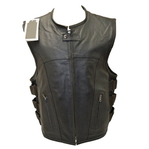 Chalecos de cuero de alta calidad, transpirables e impermeables, con múltiples bolsillos para invierno, chaleco de cuero personalizado para hombre - Product Image 2