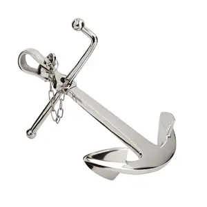 Luxury Decorating Aluminum High Quality Silver Finishing Ship Hook Sculpture Table Top Decoration