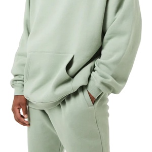 Tout nouveau 80% coton 20% Polyester épaules tombantes pull Style décolleté croisé ourlet côtelé et poignets sweats à capuche surdimensionnés - Product Image 4