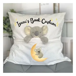 Customize Your Name Creative Embroidered Book Pillow Cotton Biscuit Plush Animal Doll Kids Toys Cute Houseware Decoration Gifts